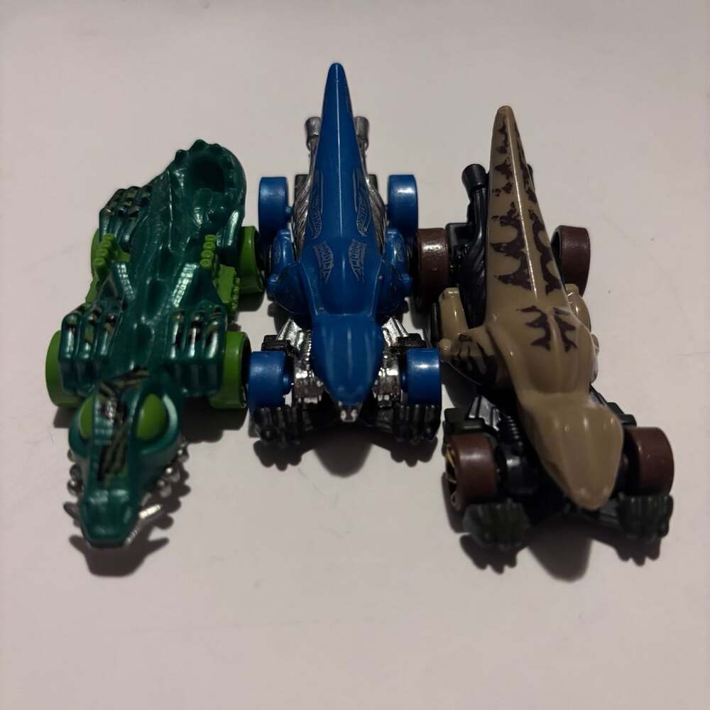 Lot of 3 Hot Wheels Fangster Dino Rider Diecast Cars